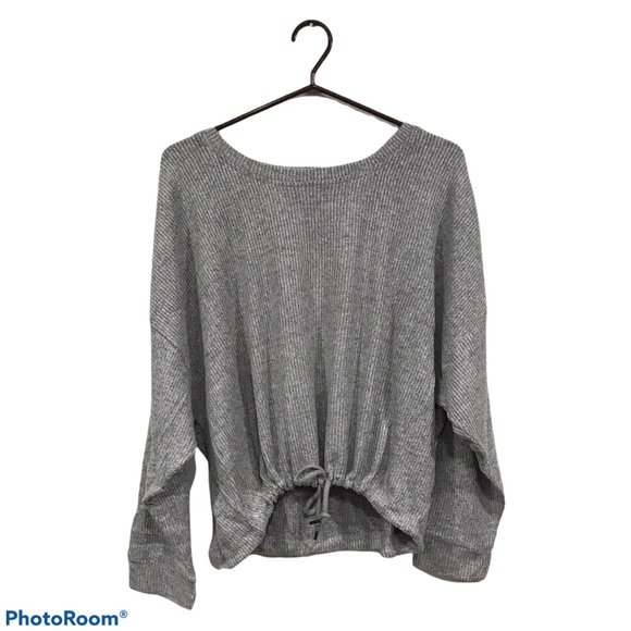 🎄🎁Plus Sz XXL Ribbed Dolman Sleeve Loungewear Set - Light Grey - Picture 5 of 12